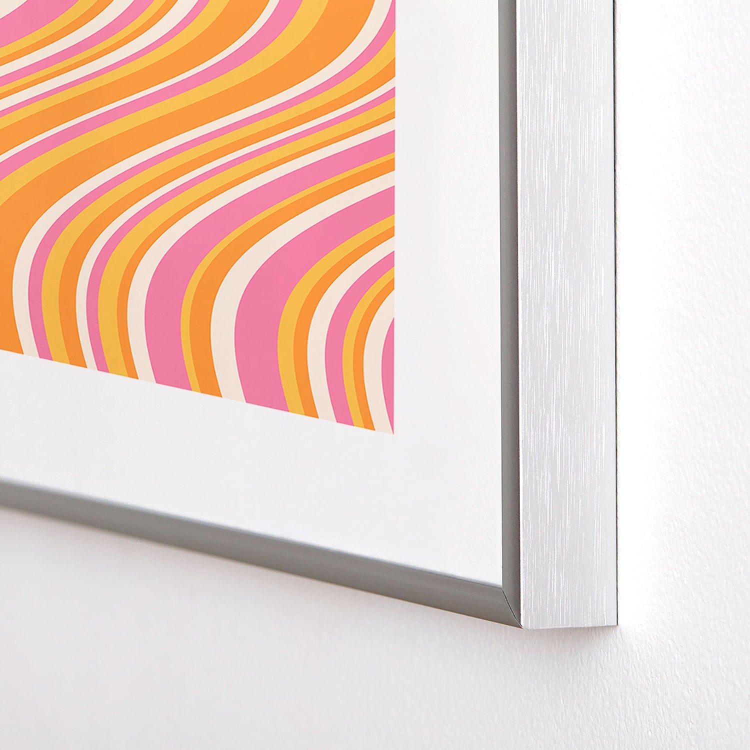 Colour Poems Wavy Retro Stripes III Metal Framed Art Print