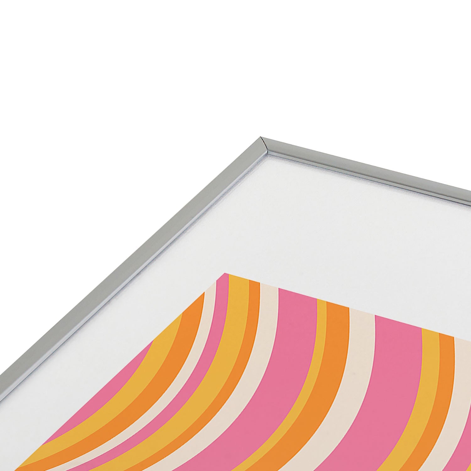 Colour Poems Wavy Retro Stripes III Metal Framed Art Print