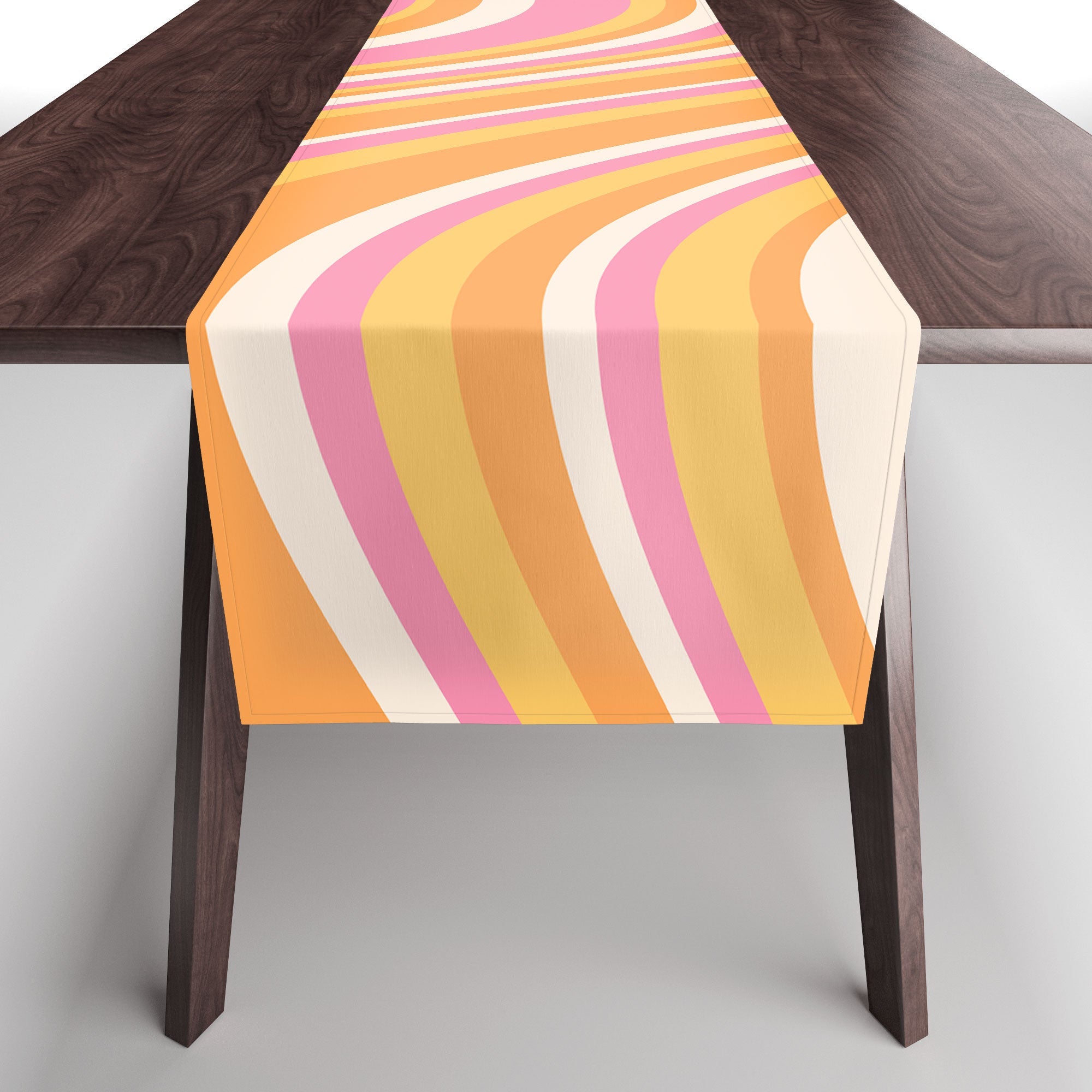 Colour Poems Wavy Retro Stripes III Table Runner