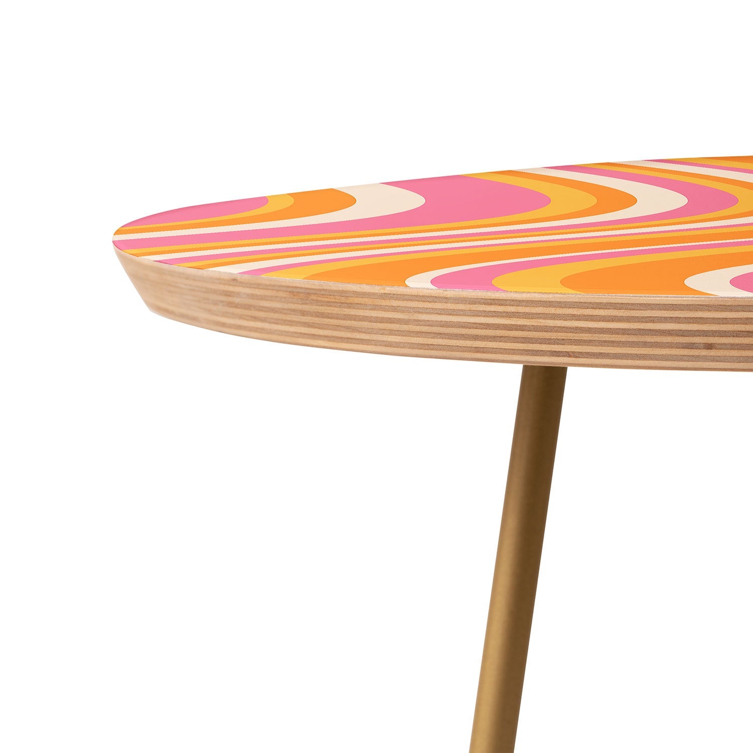 Colour Poems Wavy Retro Stripes III Round Side Table