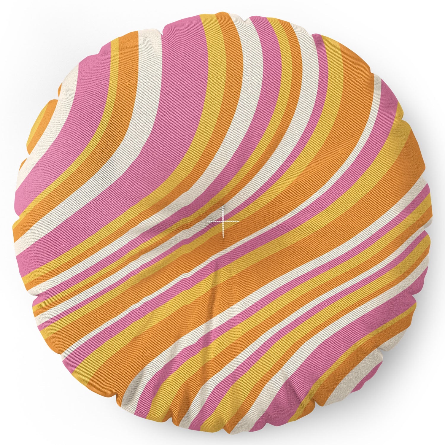 Colour Poems Wavy Retro Stripes III Floor Pillow Round