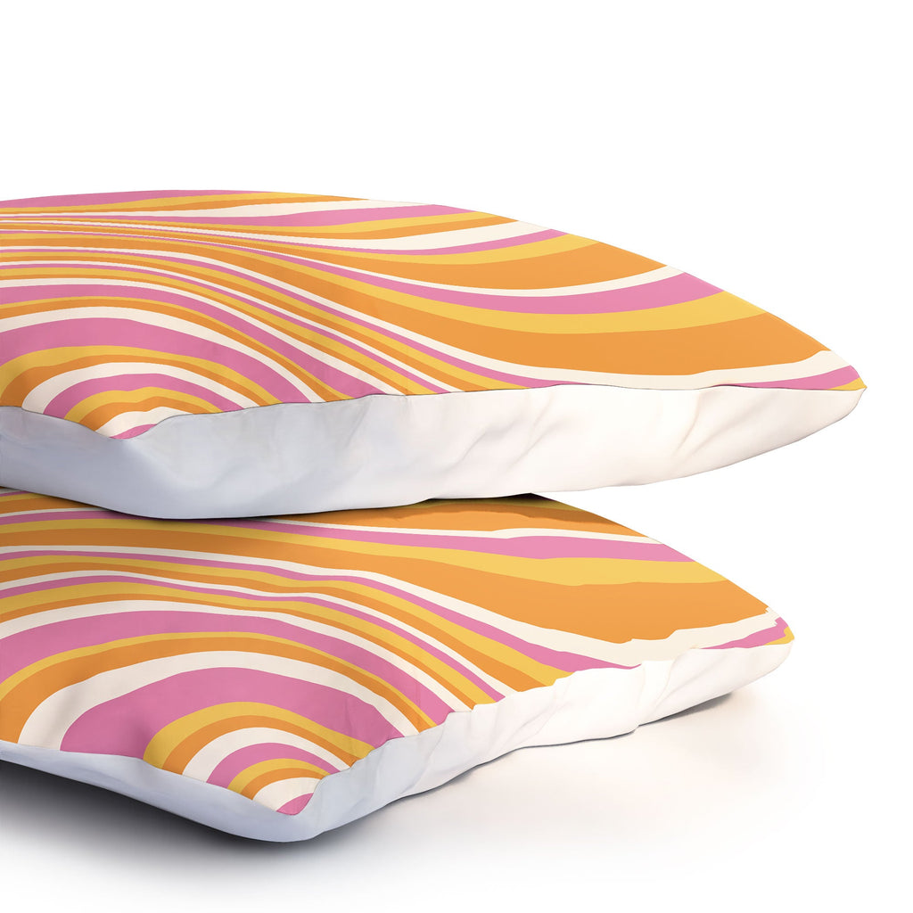 Colour Poems Wavy Retro Stripes III Pillow Shams