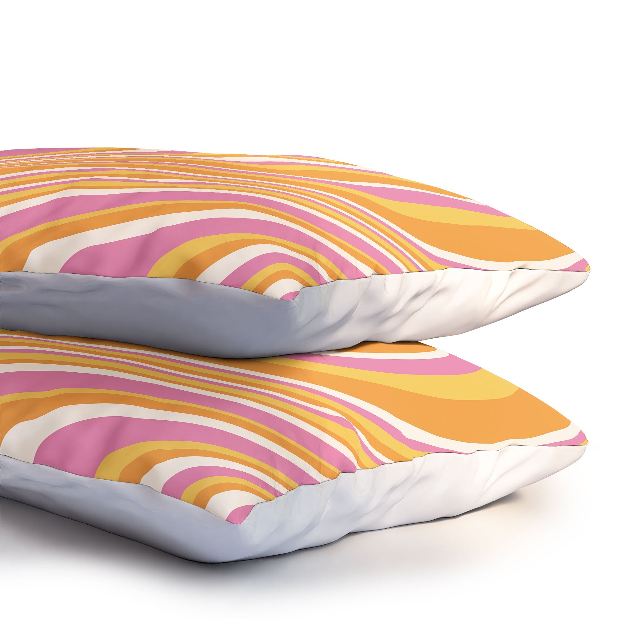 Colour Poems Wavy Retro Stripes III Pillow Shams