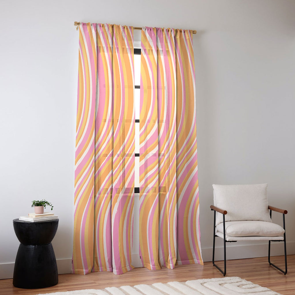 Colour Poems Wavy Retro Stripes III Sheer Non Repeat