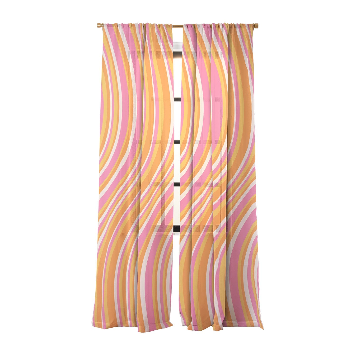 Colour Poems Wavy Retro Stripes III Sheer Non Repeat