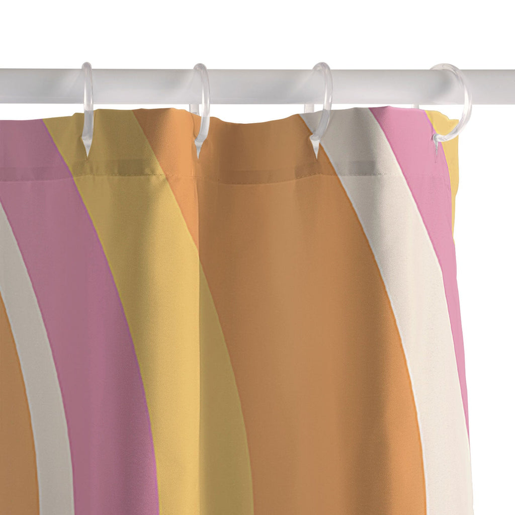 Colour Poems Wavy Retro Stripes III Shower Curtain