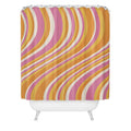 Colour Poems Wavy Retro Stripes III Shower Curtain