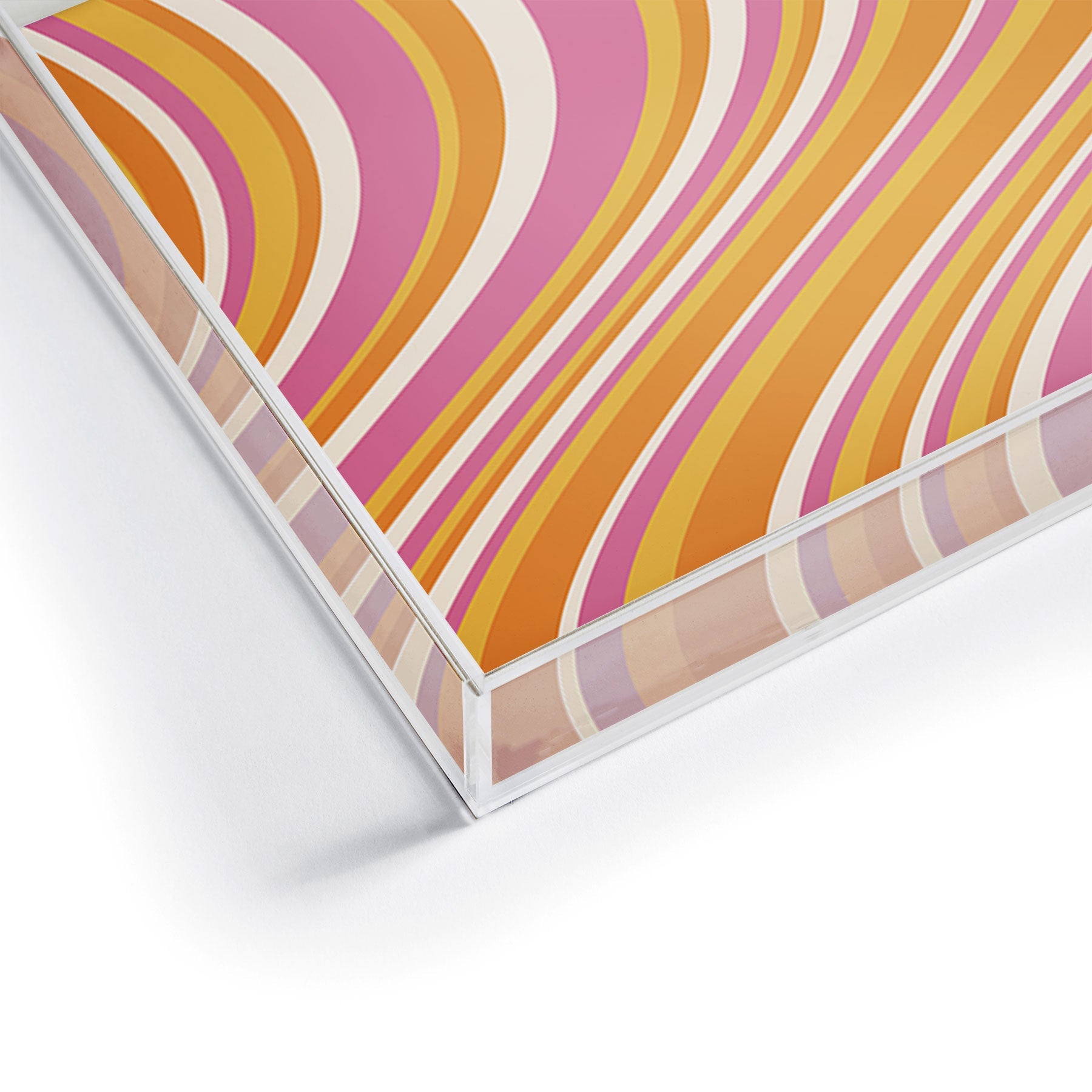 Colour Poems Wavy Retro Stripes III Acrylic Tray