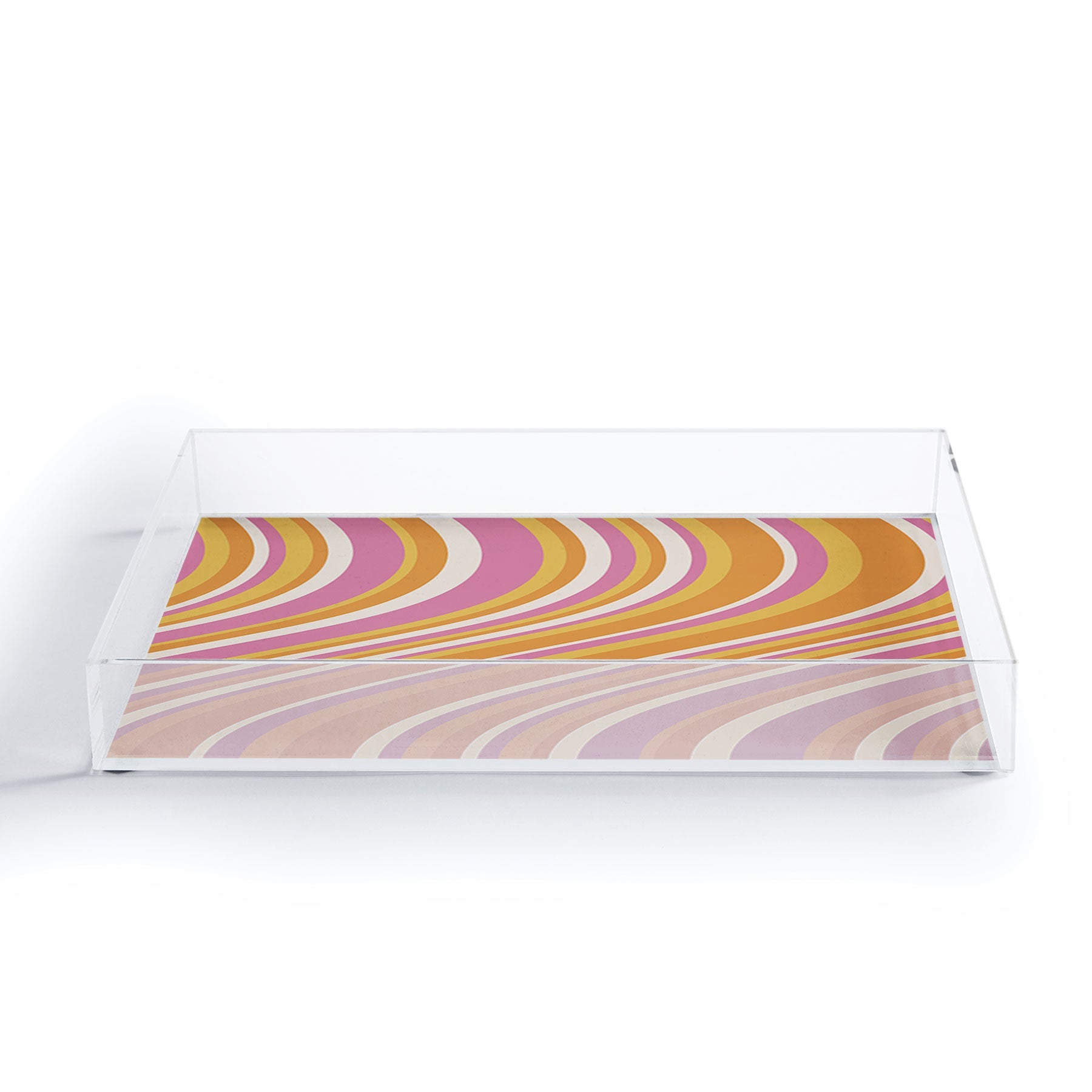 Colour Poems Wavy Retro Stripes III Acrylic Tray