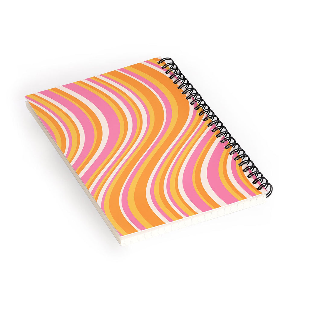 Colour Poems Wavy Retro Stripes III Spiral Notebook
