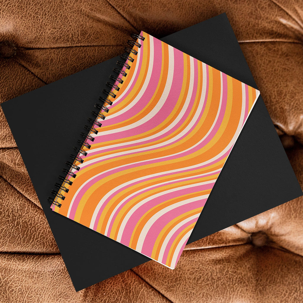 Colour Poems Wavy Retro Stripes III Spiral Notebook