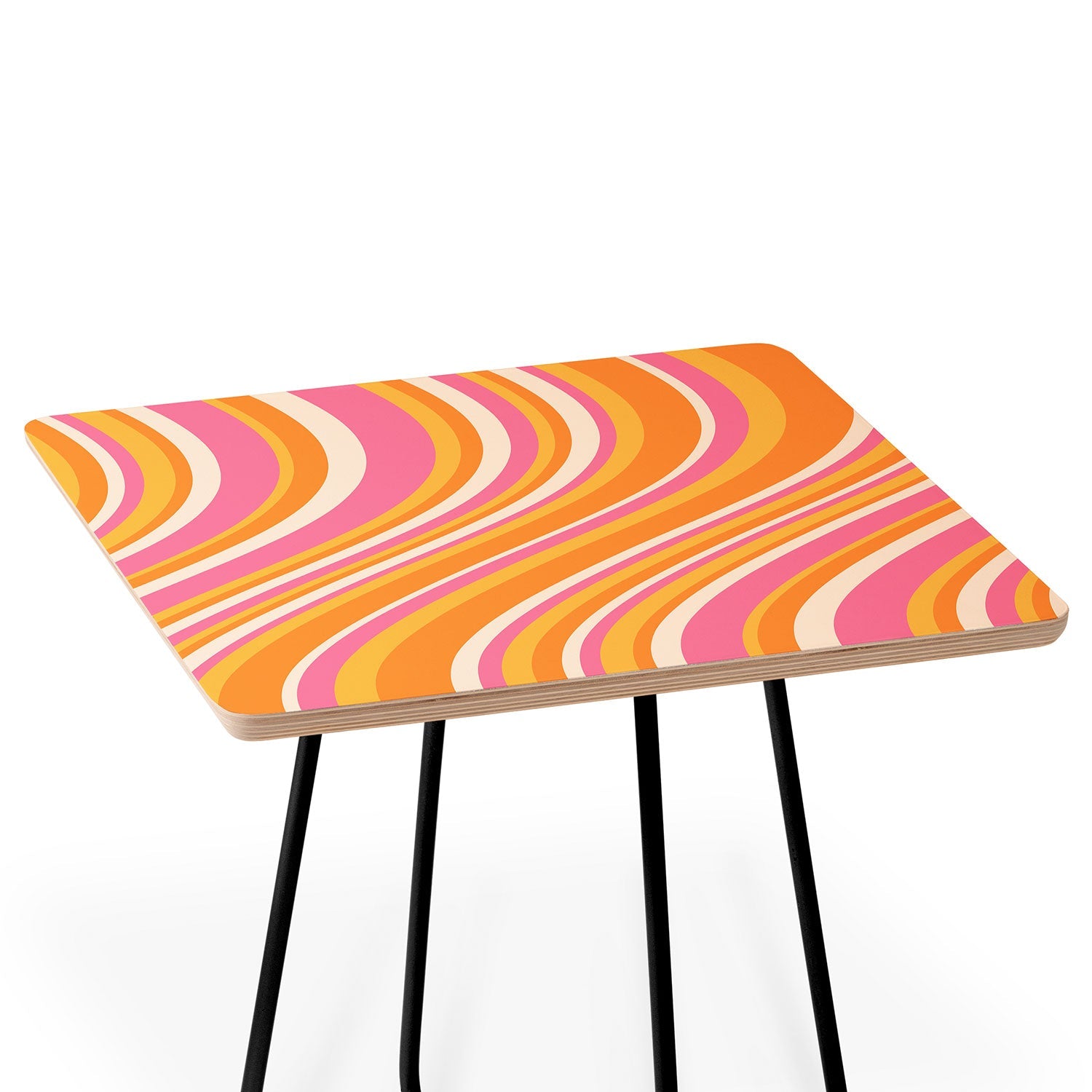 Colour Poems Wavy Retro Stripes III Side Table