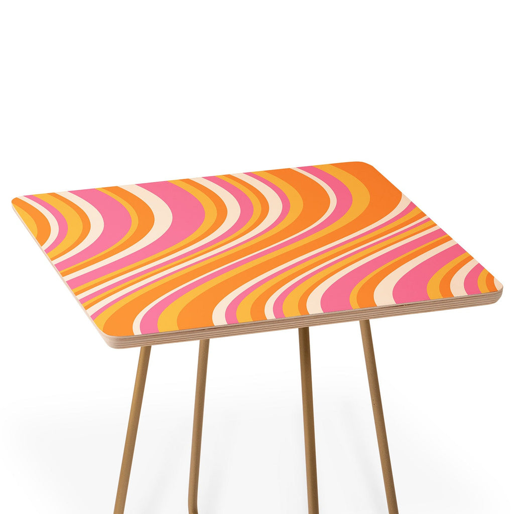 Colour Poems Wavy Retro Stripes III Side Table