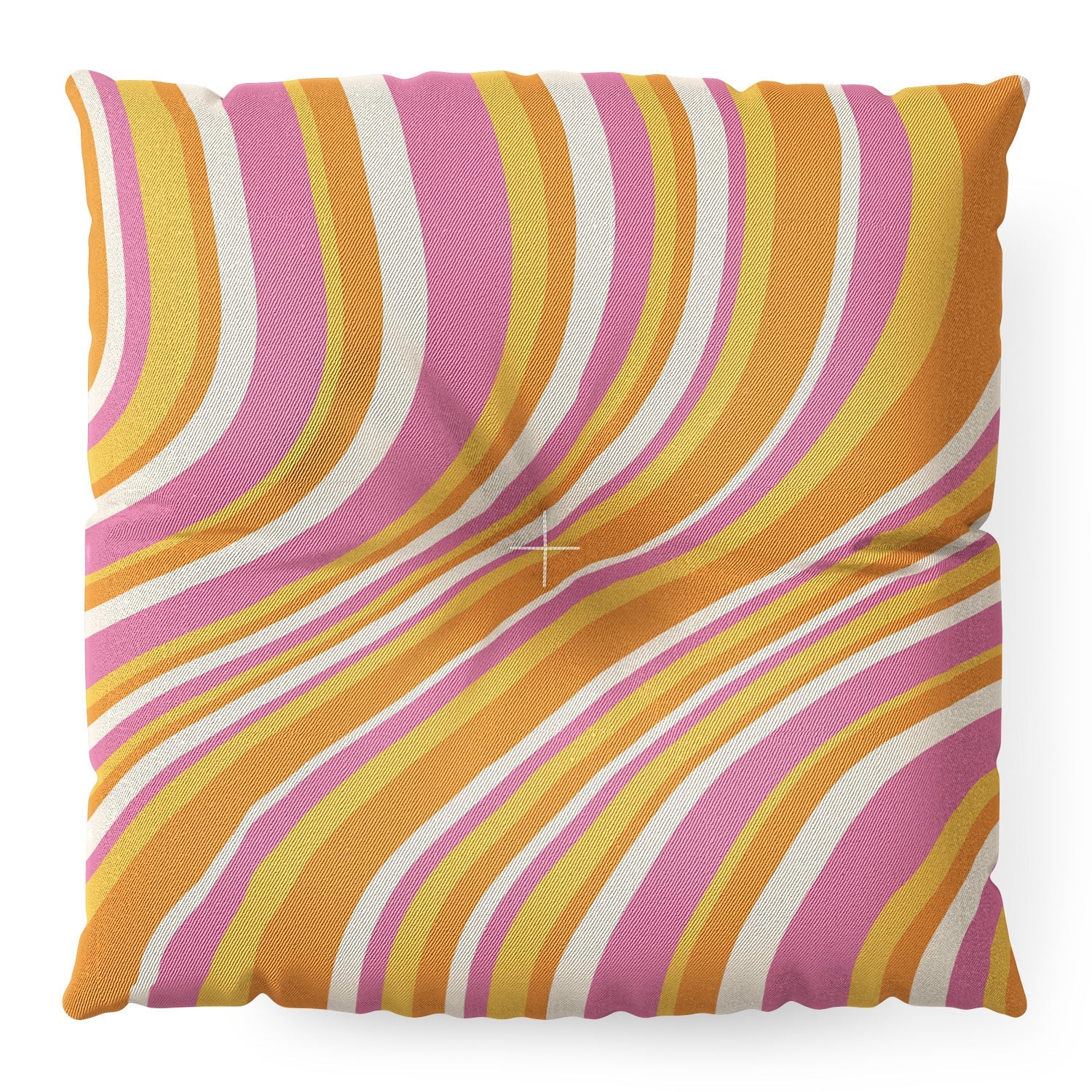Colour Poems Wavy Retro Stripes III Floor Pillow Square