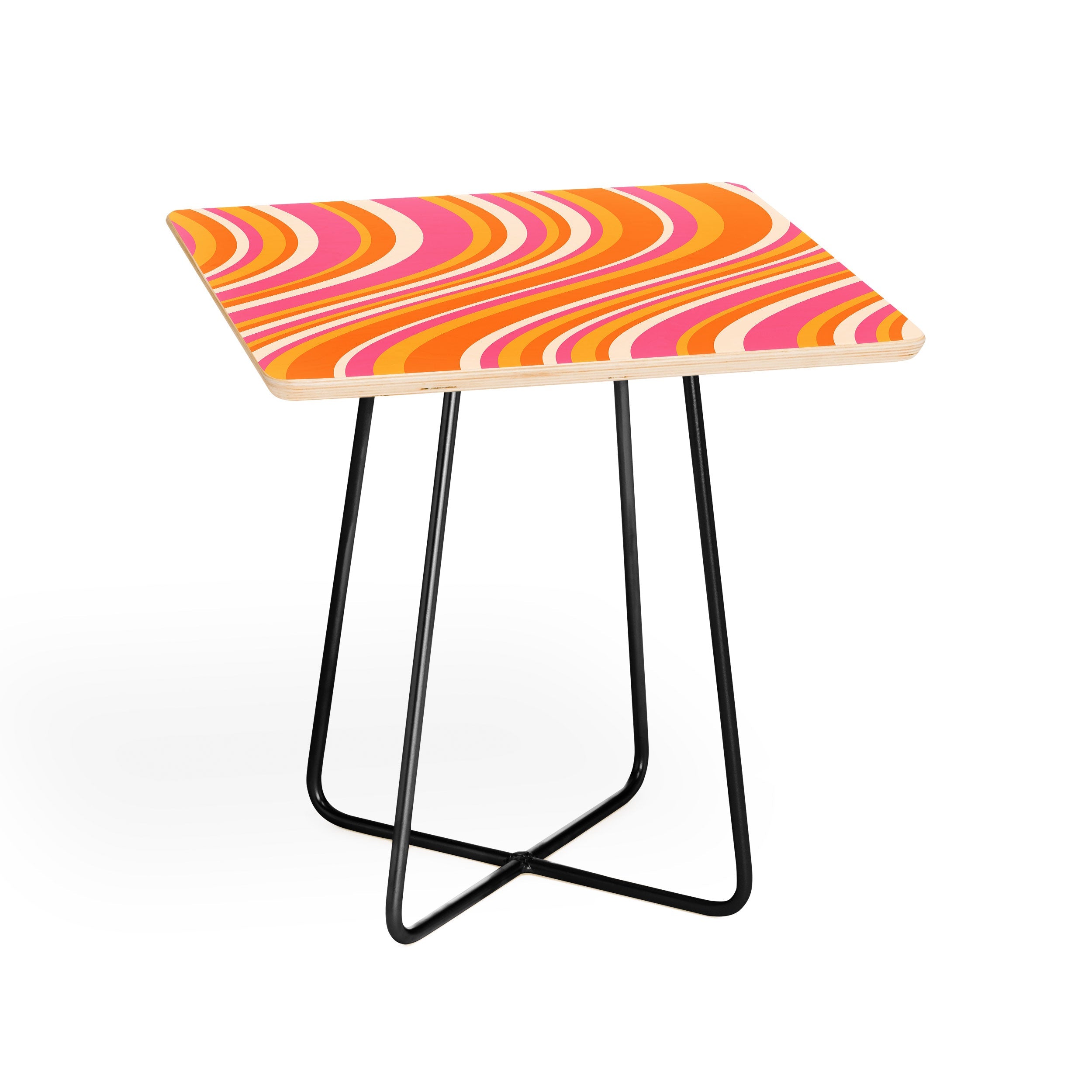 Colour Poems Wavy Retro Stripes III Side Table