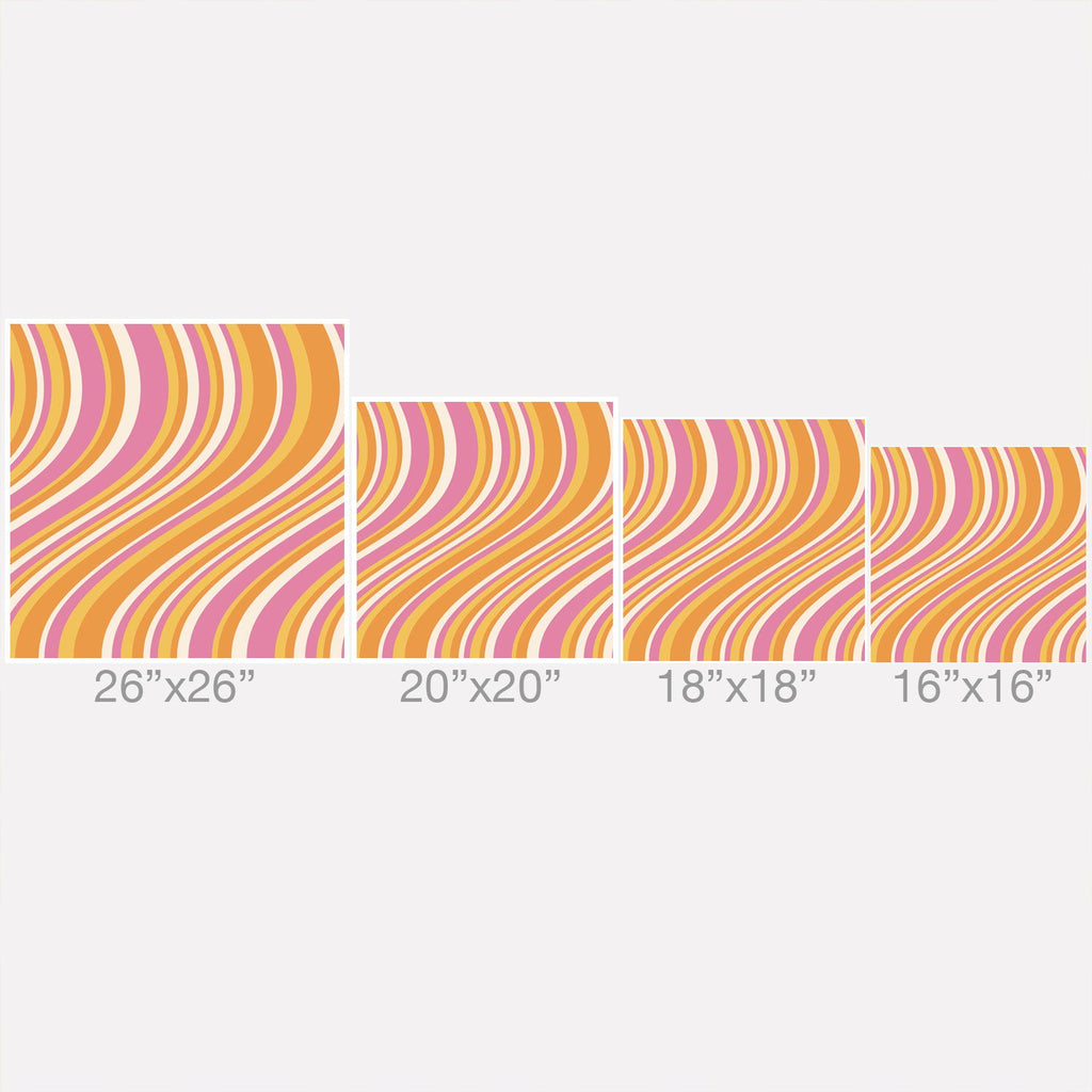 Colour Poems Wavy Retro Stripes III Throw Pillow