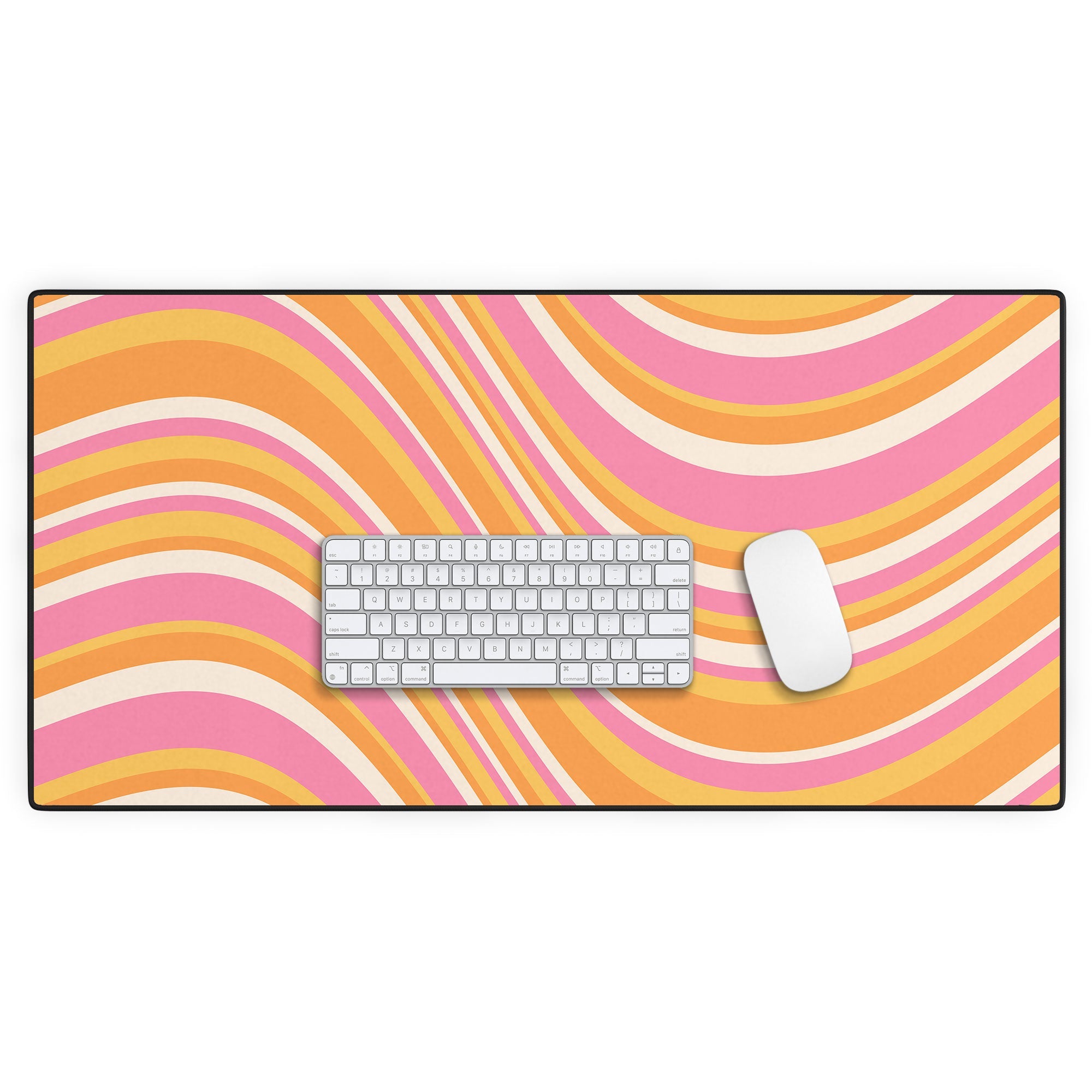 Colour Poems Wavy Retro Stripes III Desk Mat