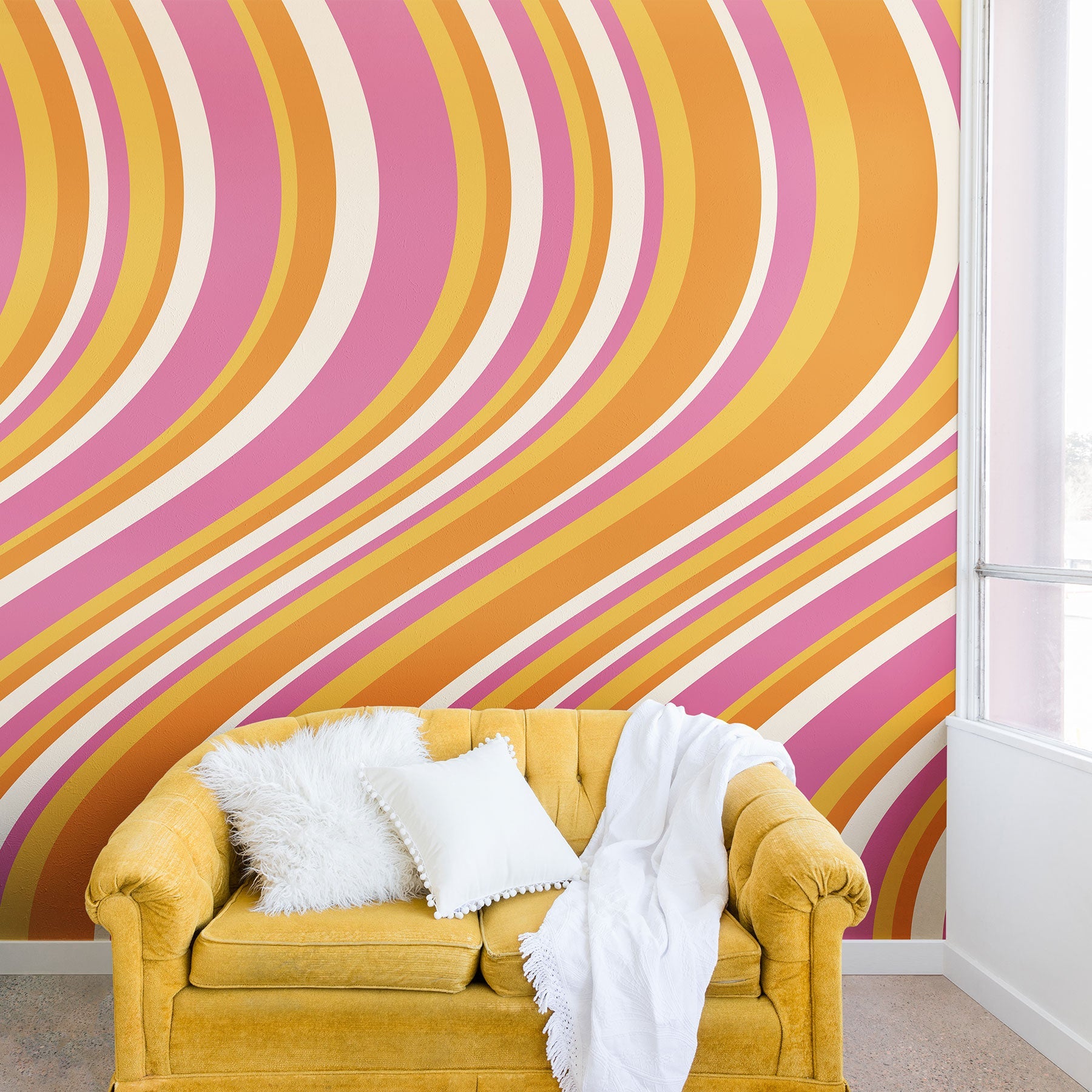 Colour Poems Wavy Retro Stripes III Wall Mural