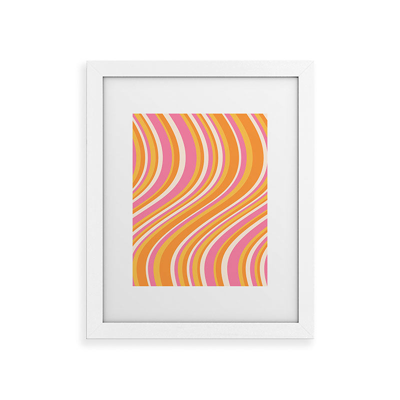 Colour Poems Wavy Retro Stripes III Framed Art Print