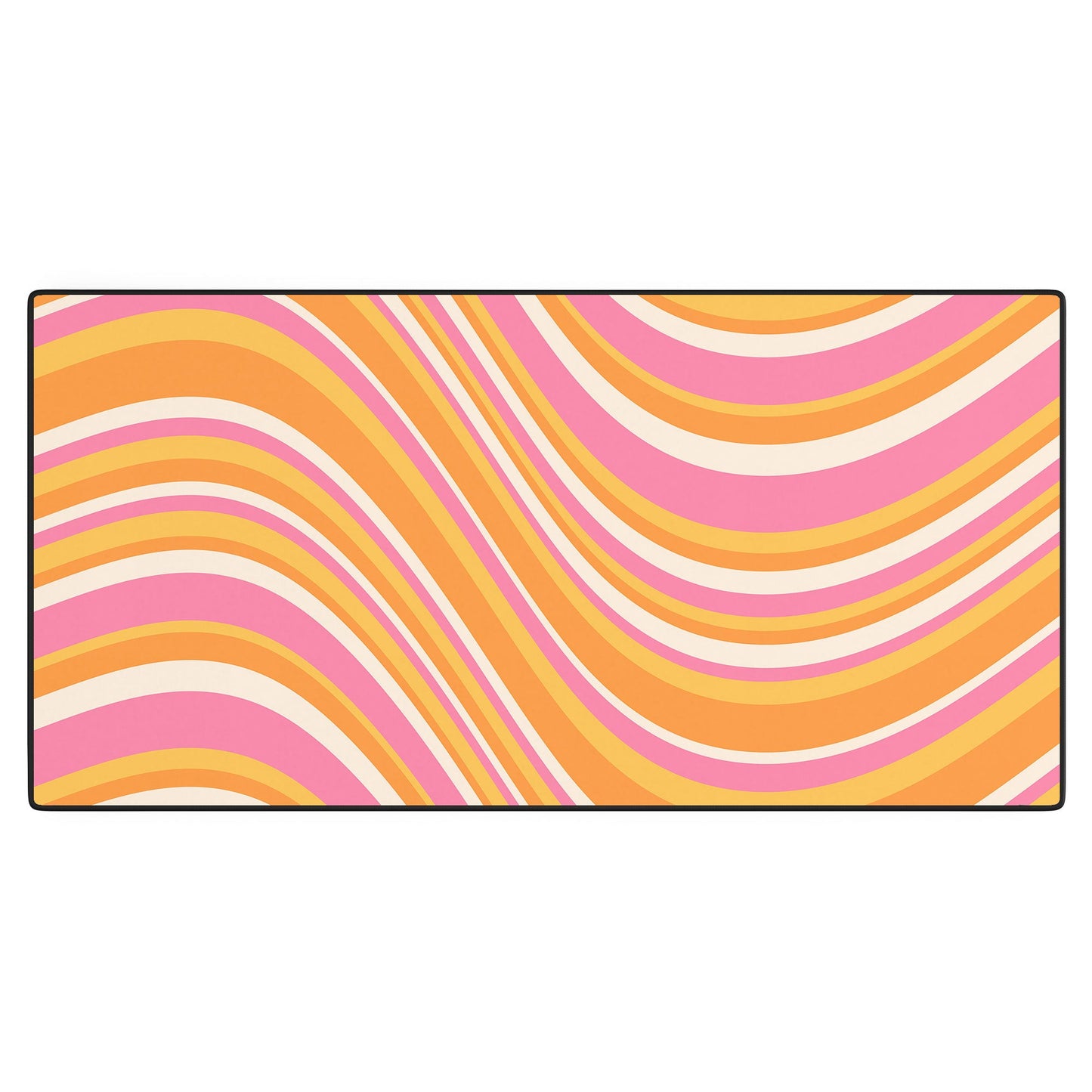 Colour Poems Wavy Retro Stripes III Desk Mat