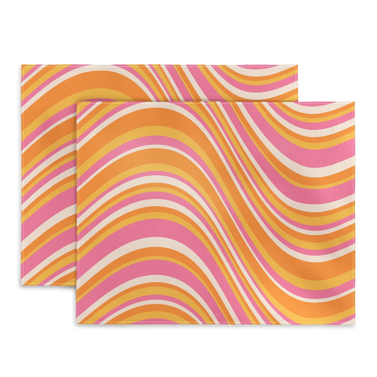 Colour Poems Wavy Retro Stripes III Placemat