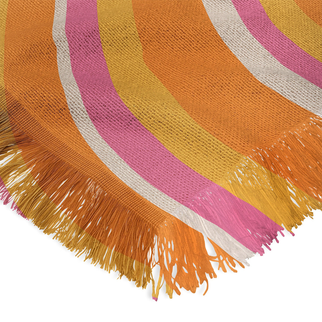 Colour Poems Wavy Retro Stripes III Throw Blanket