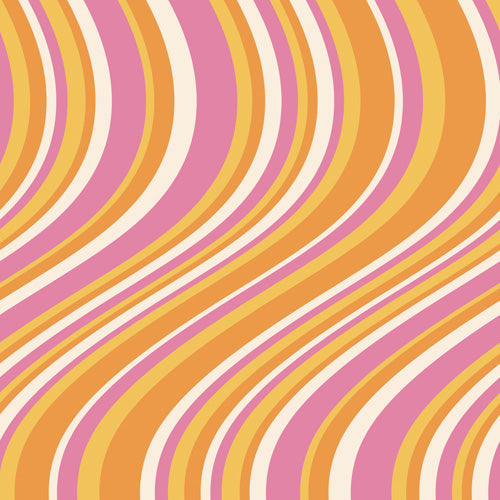 Colour Poems Wavy Retro Stripes III Shower Curtain