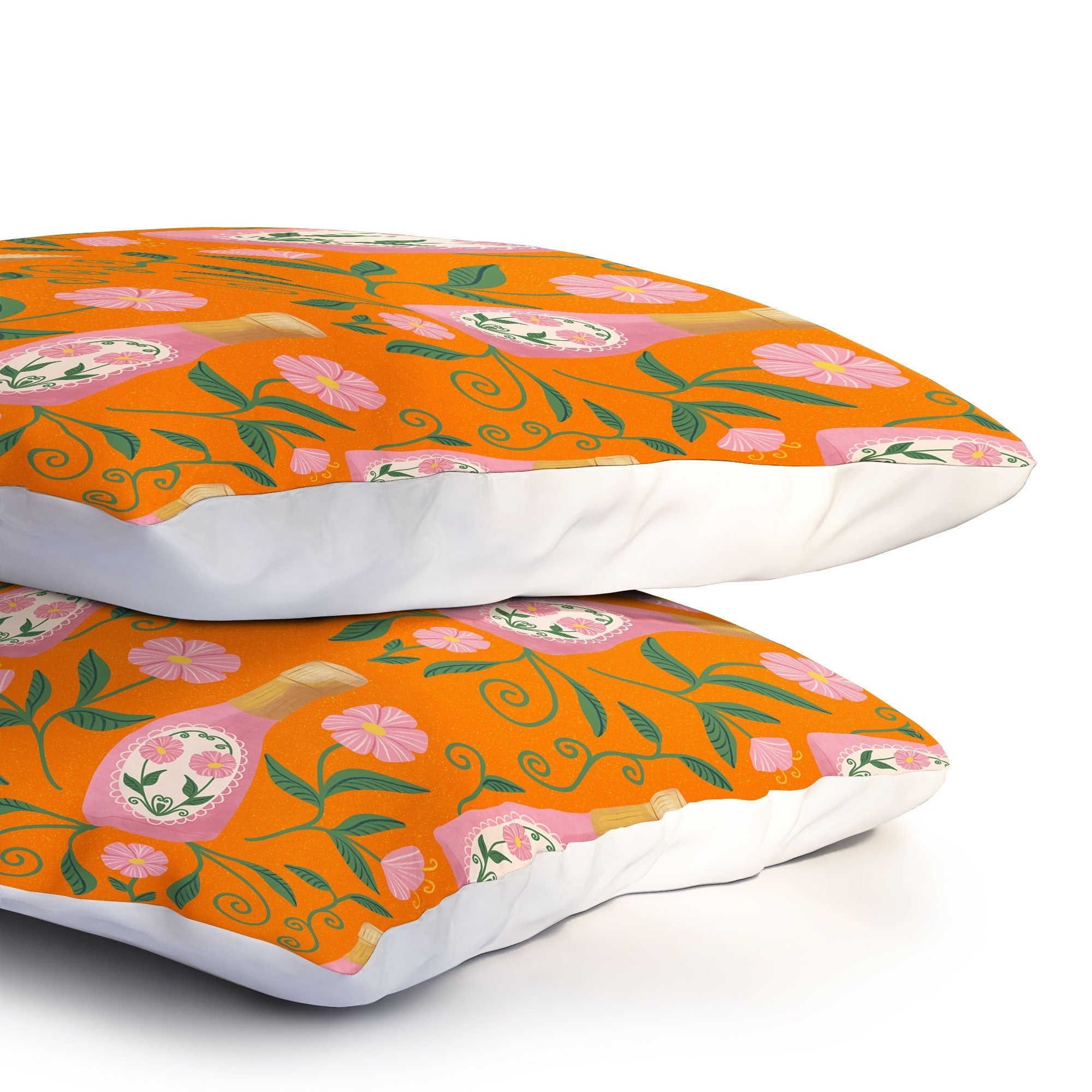 Design by Spark Rose Bubbly And Florals Pillow Shams