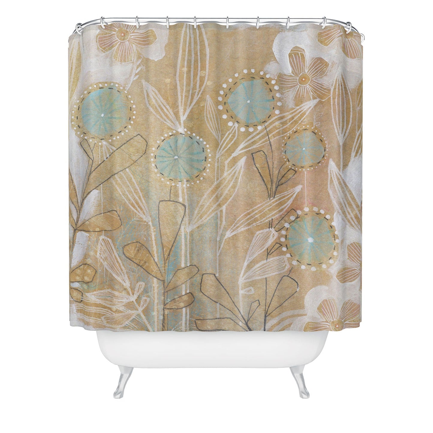 Cori Dantini Blue Floral Shower Curtain