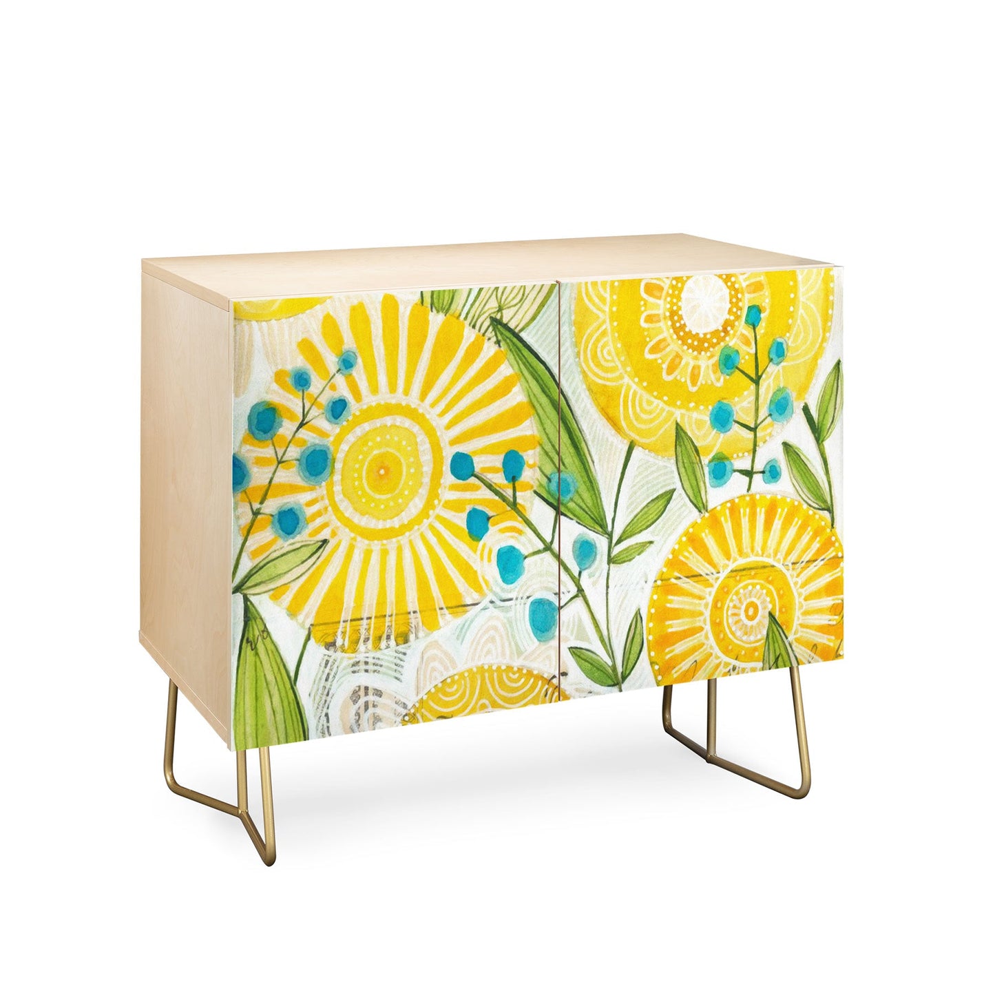 Cori Dantini Sun Burst Flowers Credenza