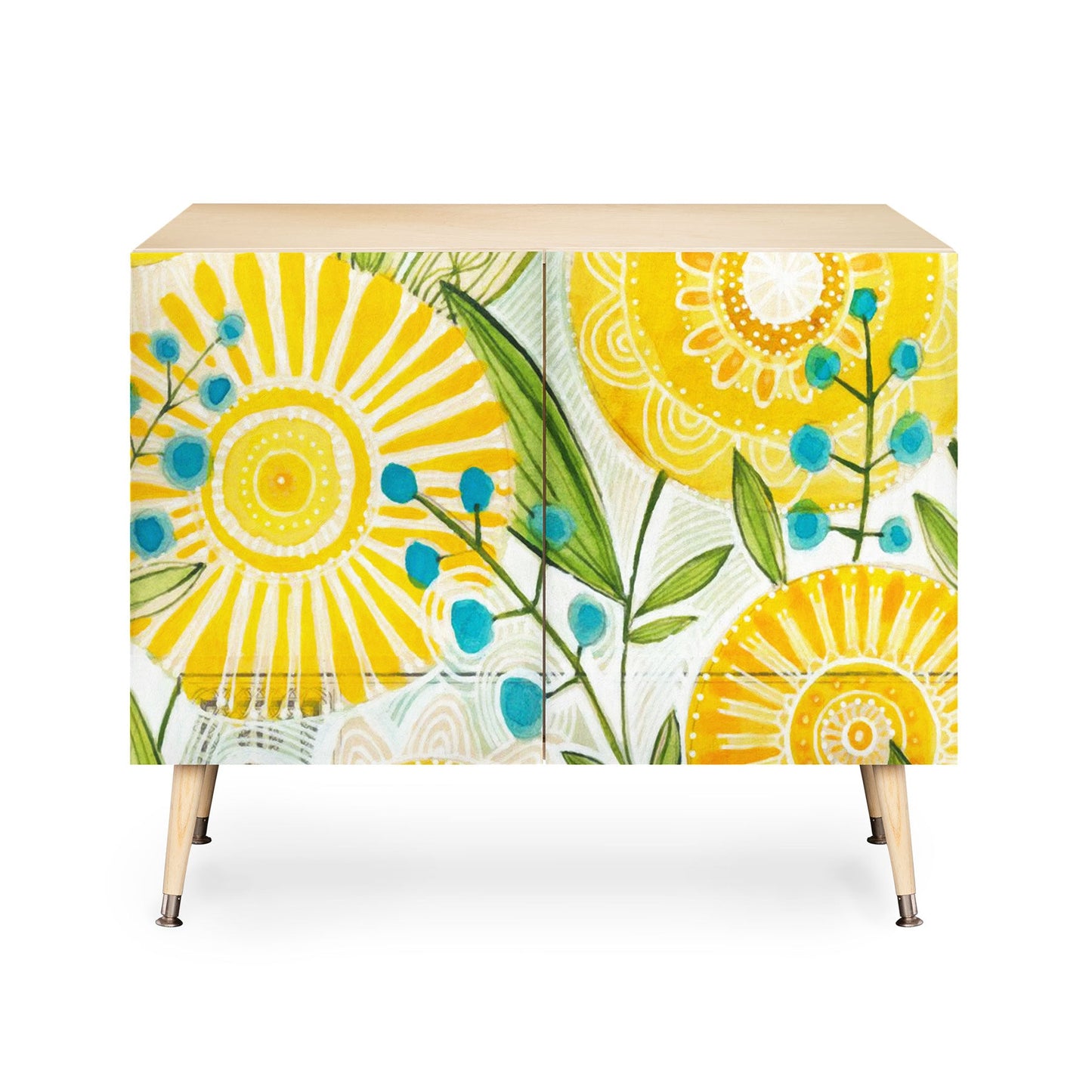 Cori Dantini Sun Burst Flowers Credenza