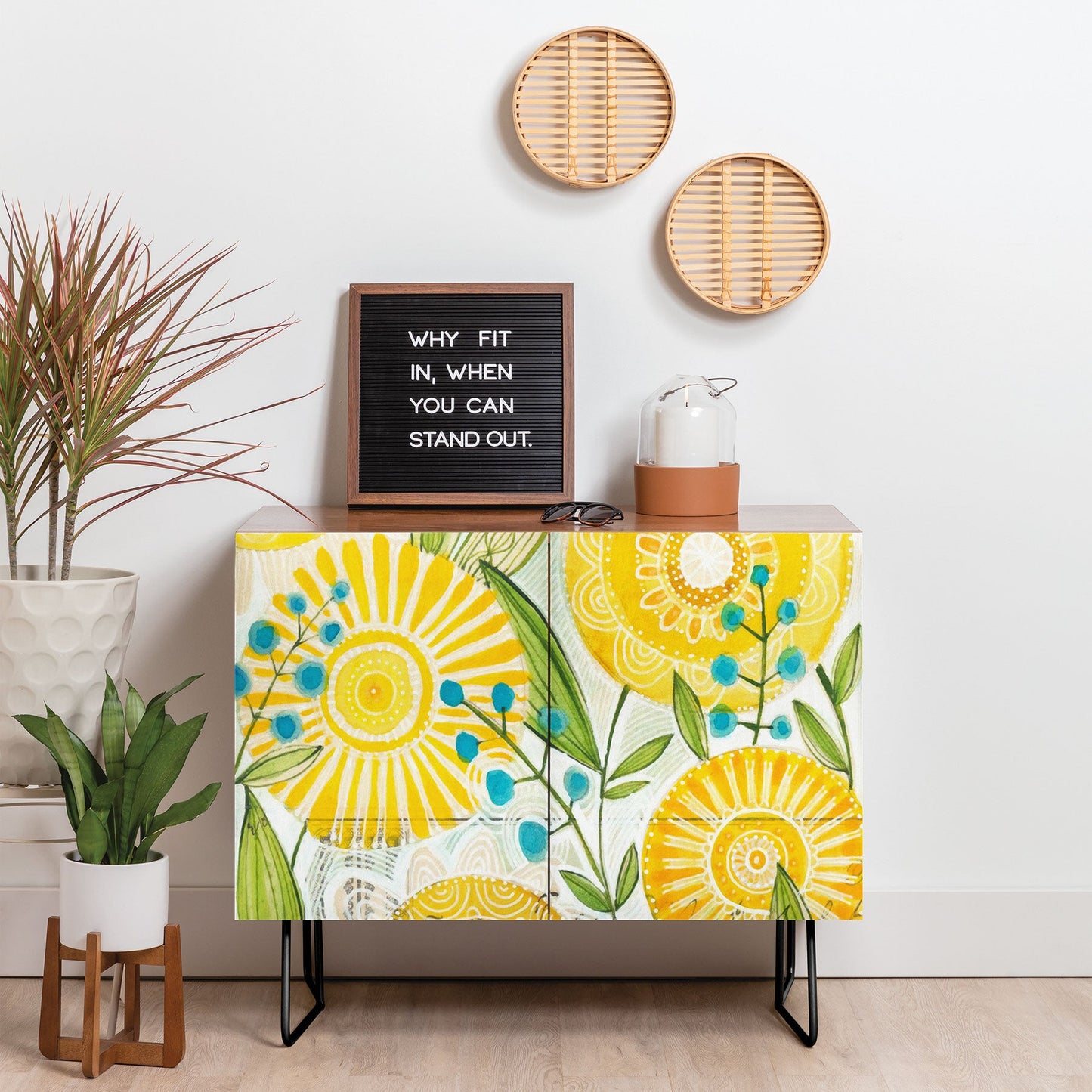 Cori Dantini Sun Burst Flowers Credenza
