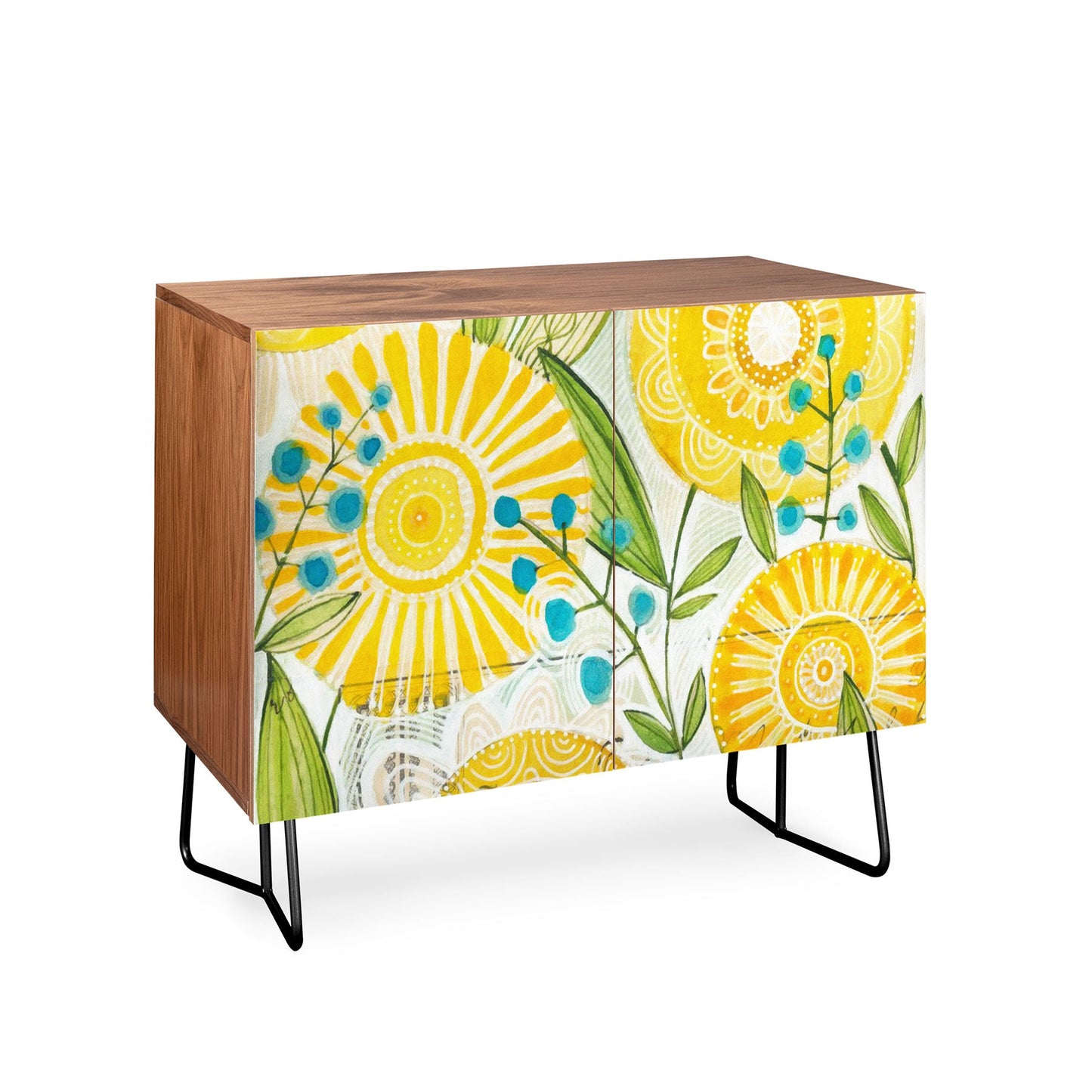 Cori Dantini Sun Burst Flowers Credenza