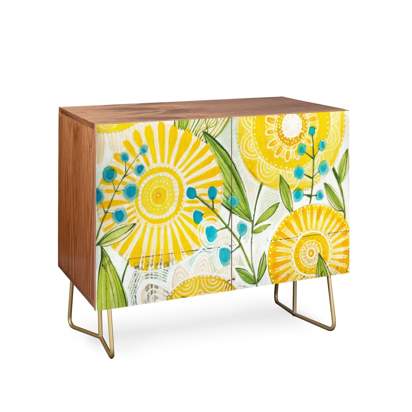 Cori Dantini Sun Burst Flowers Credenza