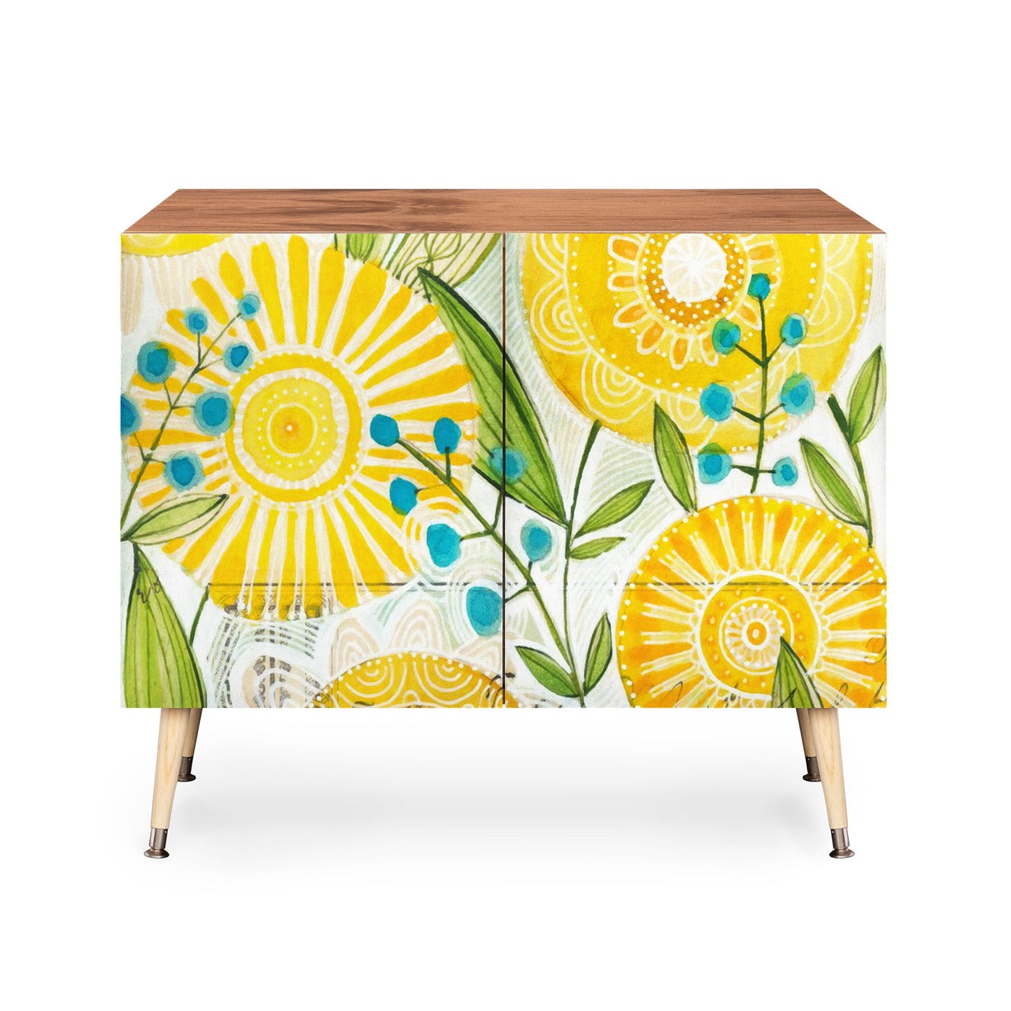 Cori Dantini Sun Burst Flowers Credenza