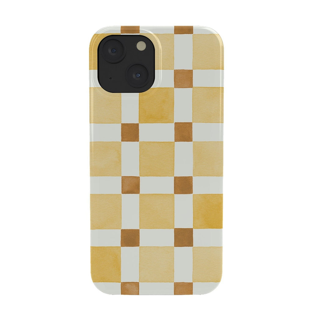 Ninola Design Everyday Artifact Checker Mosaic Tiles Geometry Yellow Phone Case