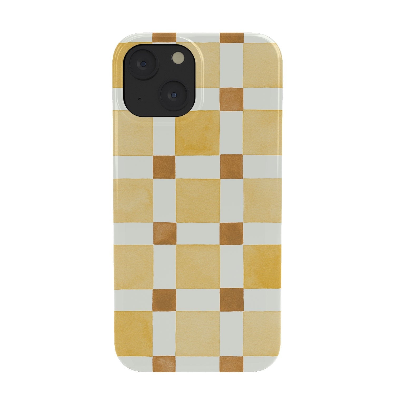 Ninola Design Everyday Artifact Checker Mosaic Tiles Geometry Yellow Phone Case