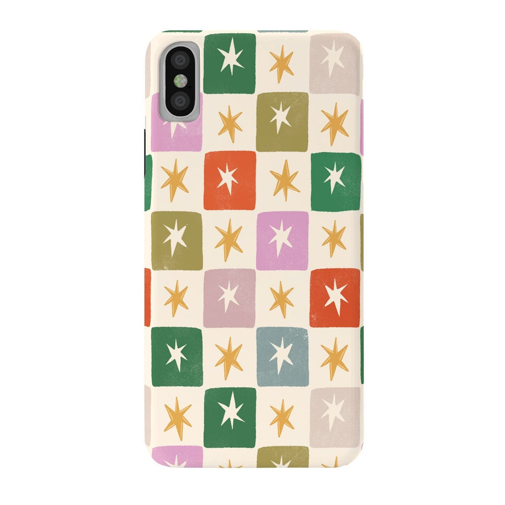 LouBruzzoni Retro Star Block Pattern Phone Case