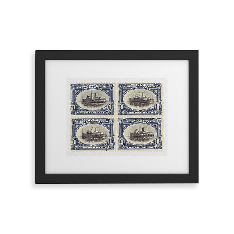 DENY Designs 1901 1c Fast Lake Navigation Stamps Framed Art Print
