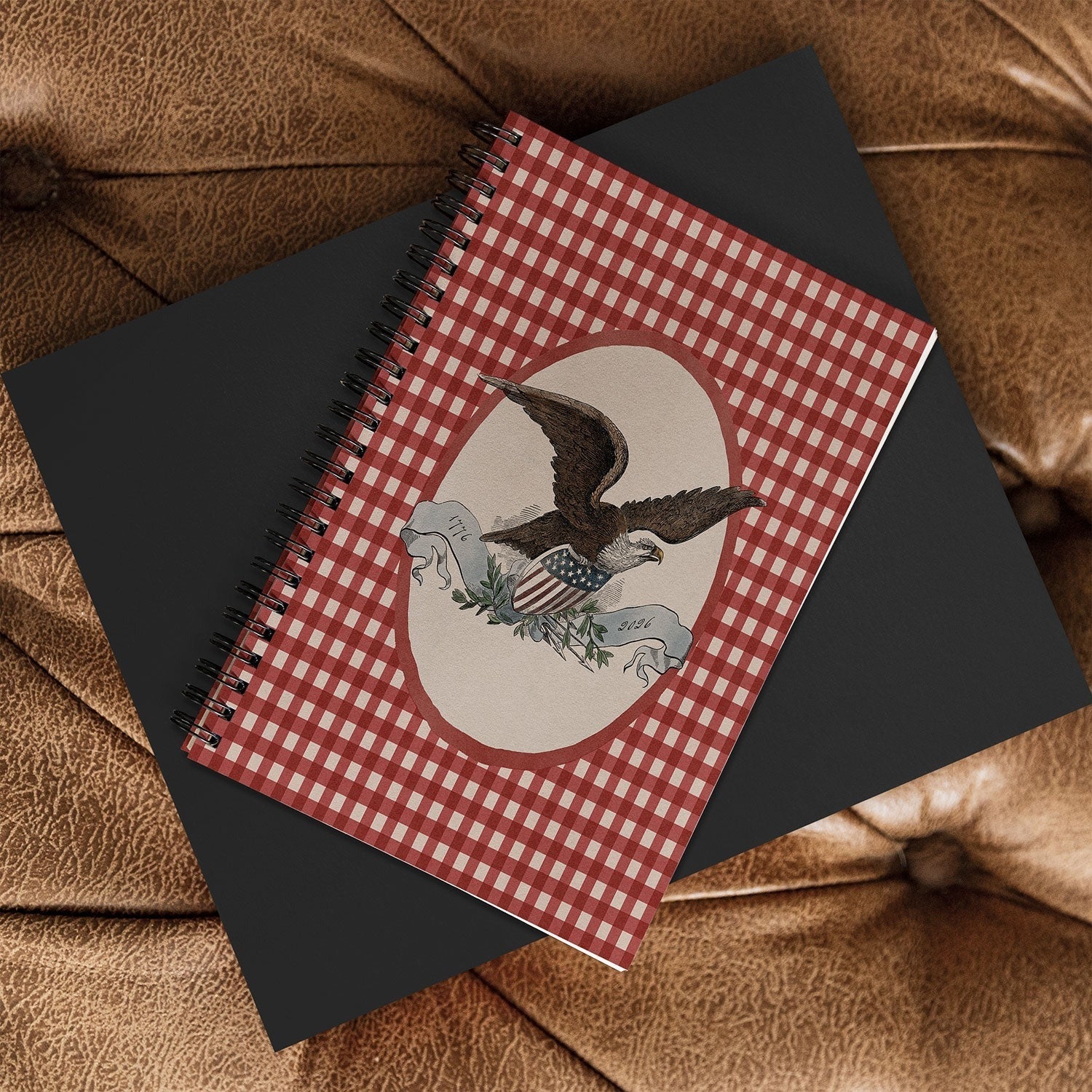 DENY Designs Gingham Eagle Spiral Notebook