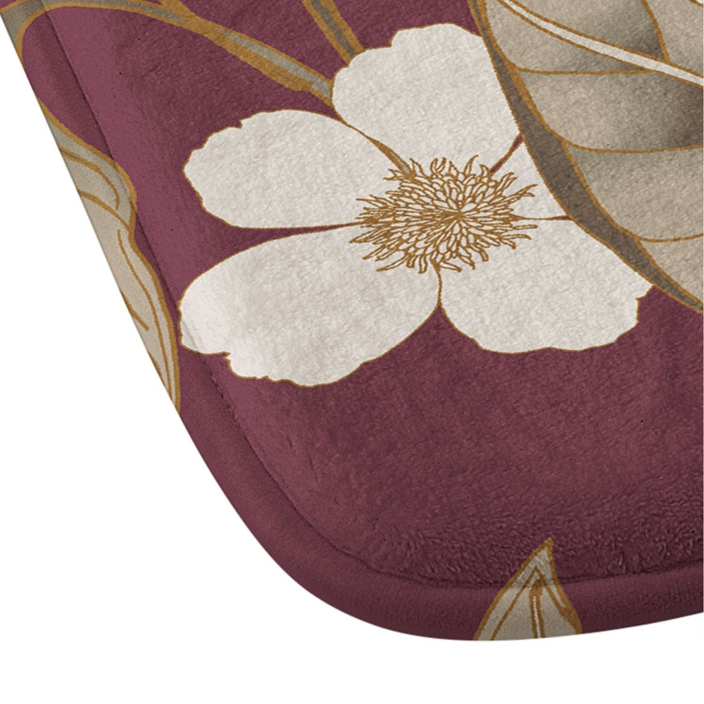 Gabriela Fuente Burgundy Floral Roberta Memory Foam Bath Mat