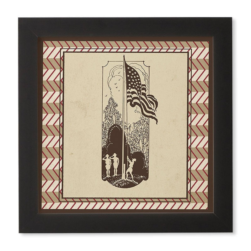 DENY Designs Flag Raisers Striped Square Framed Wall Art