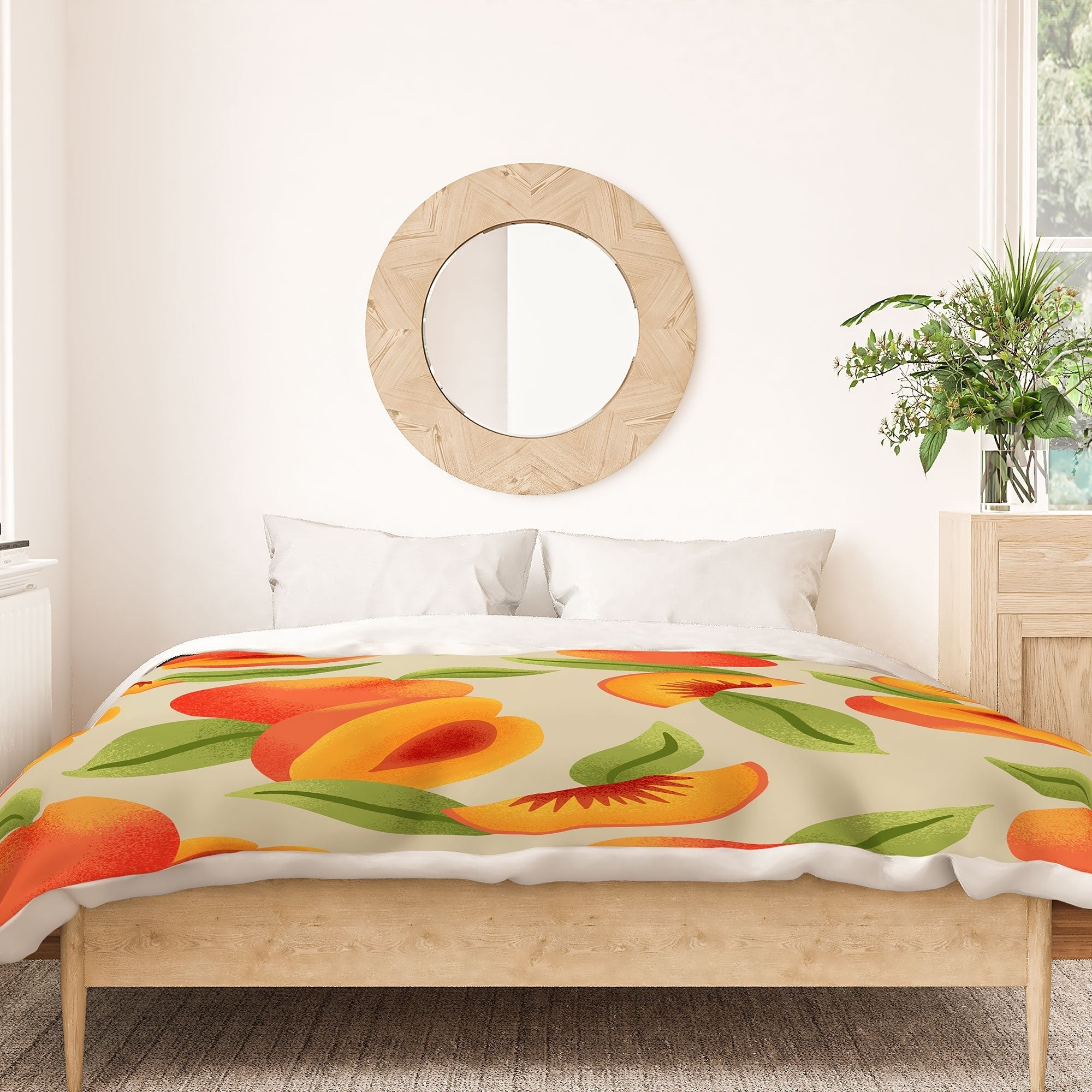 Jessica Molina Peach Pattern Duvet Cover