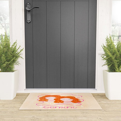 Little Om Zodiac Signs Gemini Welcome Mat