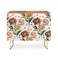 Marta Barragan Camarasa Hand Painted Peony Florals Credenza