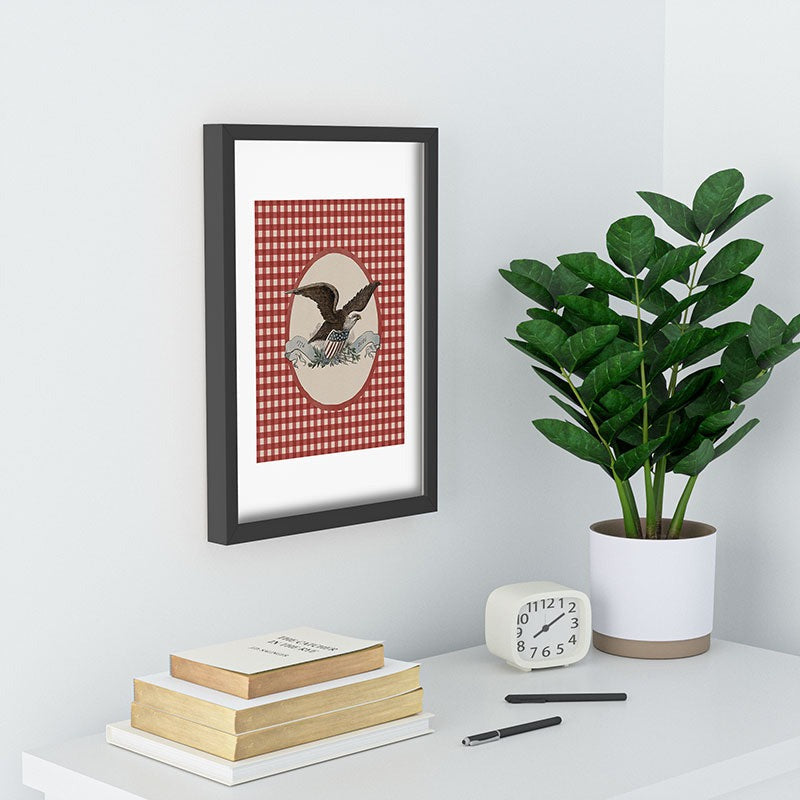 DENY Designs Gingham Eagle Recessed Framing Rectangle