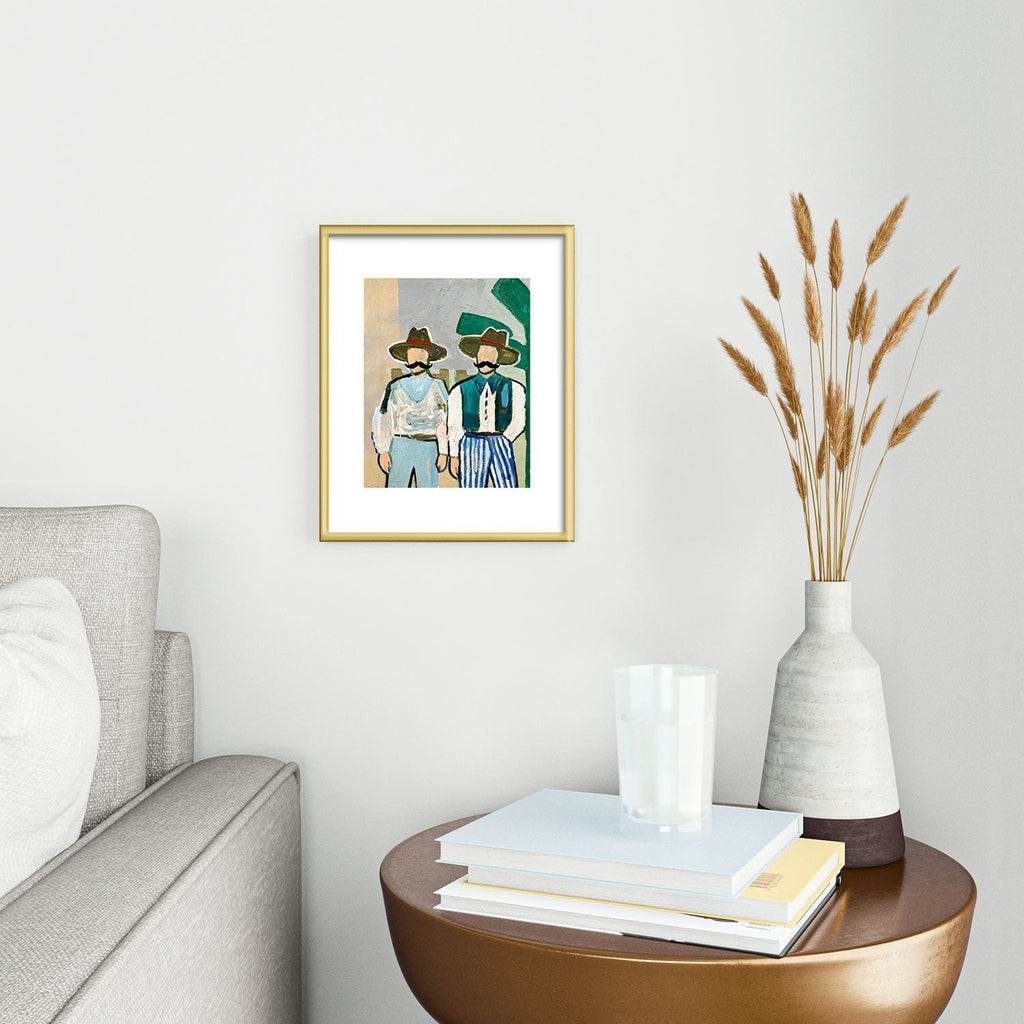 83 Oranges Side By Side Cowboy Edition Metal Framed Art Print