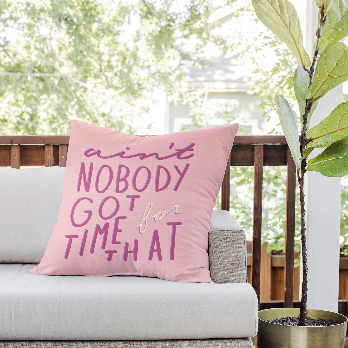 Craft Boner Aint nobody got time for that Outdoor Throw Pillow