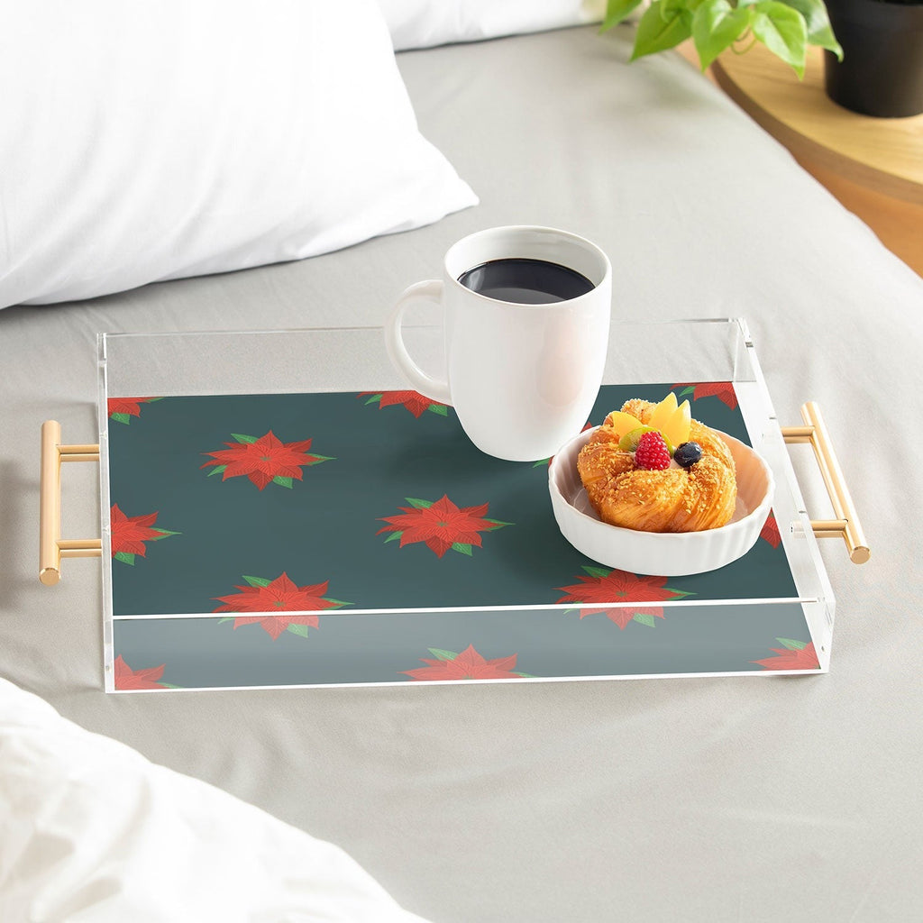 Design by Spark Poinsettia Florals Acrylic Tray