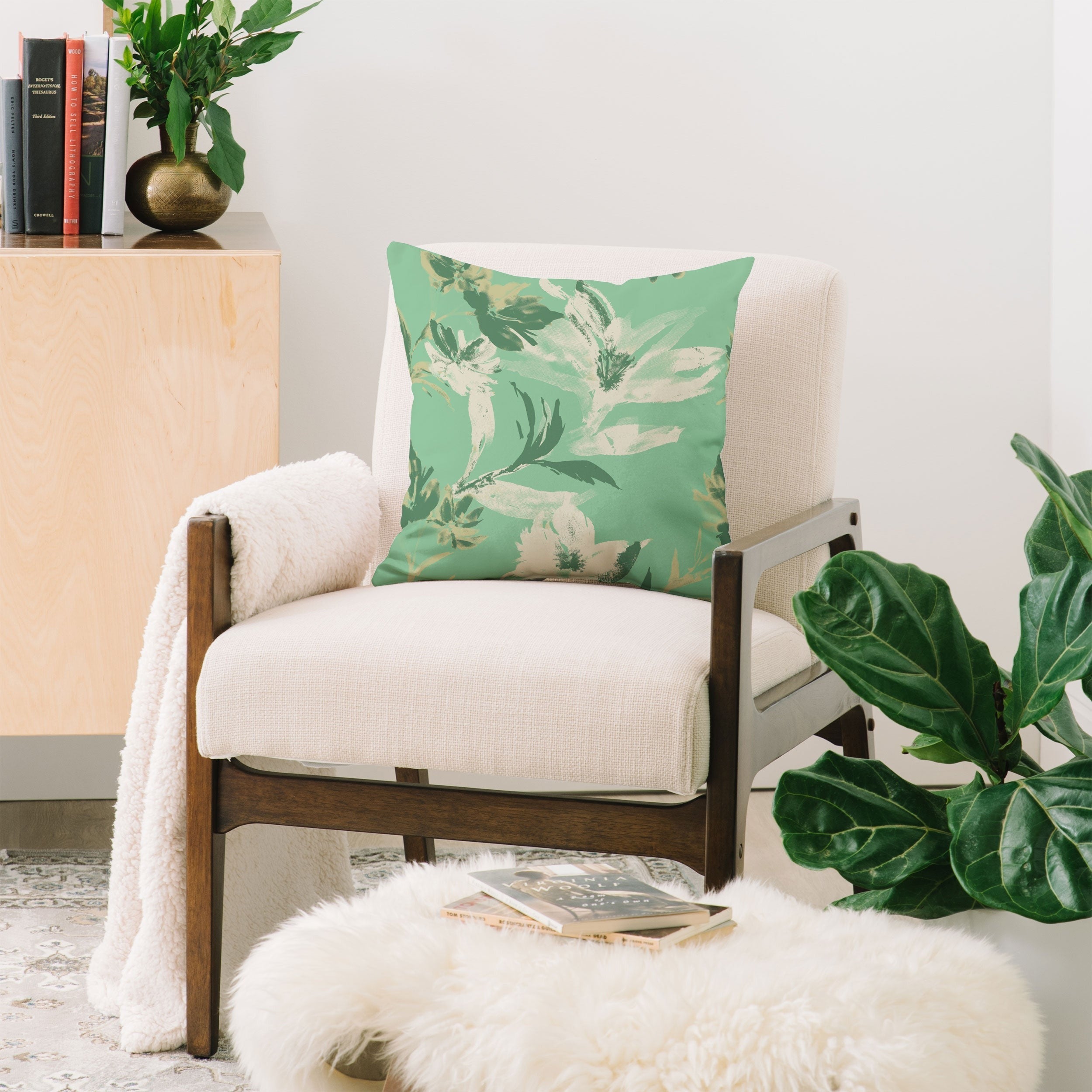 Gabriela Fuente Emma Green Throw Pillow